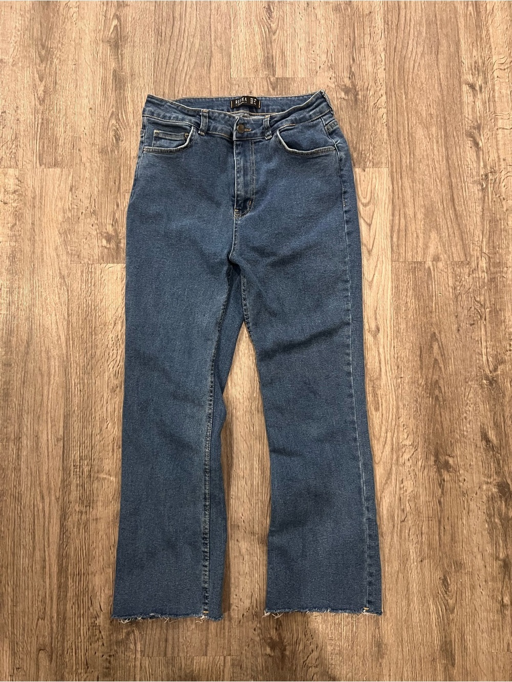 High-Rise Straight Leg Cropped Women's Jeans - Blue